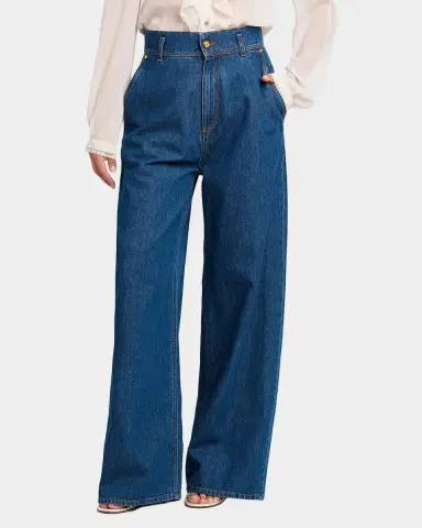 Alberta Ferretti High-Rise Wide-Leg Denim Trousers | Thumbnail 3 Alberta Ferretti High-Rise Wide-Leg Denim Trousers | Thumbnail 3