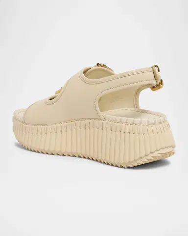 Chloé 50mm Nama Leather Wedge Sandals | Thumbnail 2 Chloé 50mm Nama Leather Wedge Sandals | Thumbnail 2