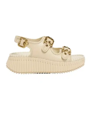 Chloé 50mm Nama Leather Wedge Sandals | Thumbnail 1 Chloé 50mm Nama Leather Wedge Sandals | Thumbnail 1