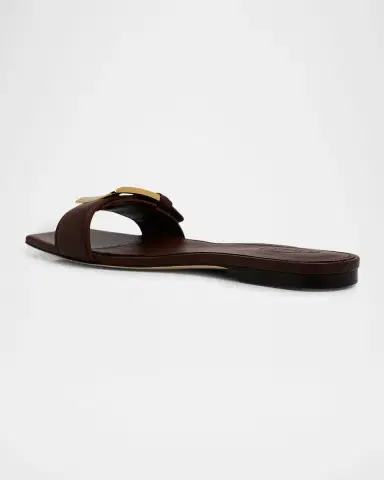 Tod's Buckle Nappa Leather Flat Slide Sandals | Thumbnail 4 Tod's Buckle Nappa Leather Flat Slide Sandals | Thumbnail 4
