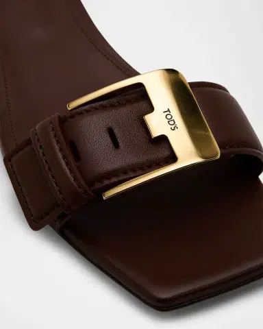 Tod's Buckle Nappa Leather Flat Slide Sandals | Thumbnail 5 Tod's Buckle Nappa Leather Flat Slide Sandals | Thumbnail 5