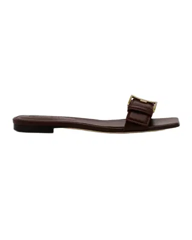 Tod's Buckle Nappa Leather Flat Slide Sandals | Thumbnail 1 Tod's Buckle Nappa Leather Flat Slide Sandals | Thumbnail 1