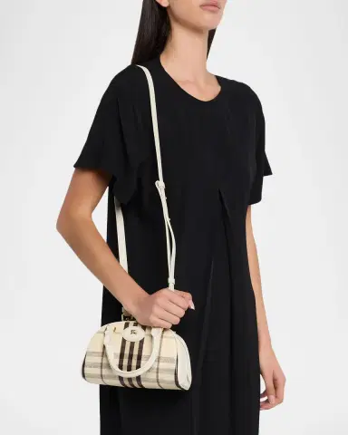 Burberry Highlands Mini Check Top Handle Bowling Bag | Thumbnail 2 Burberry Highlands Mini Check Top Handle Bowling Bag | Thumbnail 2