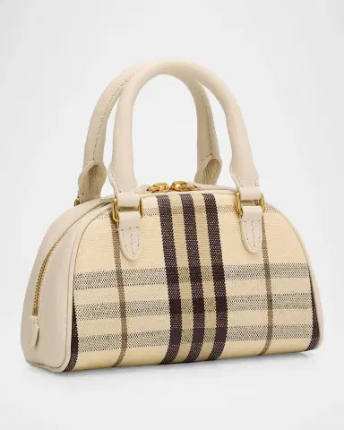Burberry Highlands Mini Check Top Handle Bowling Bag | Thumbnail 3 Burberry Highlands Mini Check Top Handle Bowling Bag | Thumbnail 3