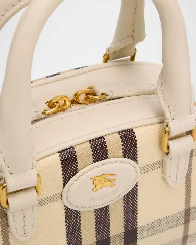 Burberry Highlands Mini Check Top Handle Bowling Bag | Thumbnail 6 Burberry Highlands Mini Check Top Handle Bowling Bag | Thumbnail 6