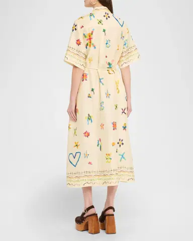 ALÉMAIS Sidi Printed Linen-Blend Midi Shirtdress | Thumbnail 3 ALÉMAIS Sidi Printed Linen-Blend Midi Shirtdress | Thumbnail 3