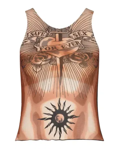 Jean Paul Gaultier Re-Edition Tattoo Trompe L 'oeil Mesh Tank Top | Thumbnail 1 Jean Paul Gaultier Re-Edition Tattoo Trompe L 'oeil Mesh Tank Top | Thumbnail 1