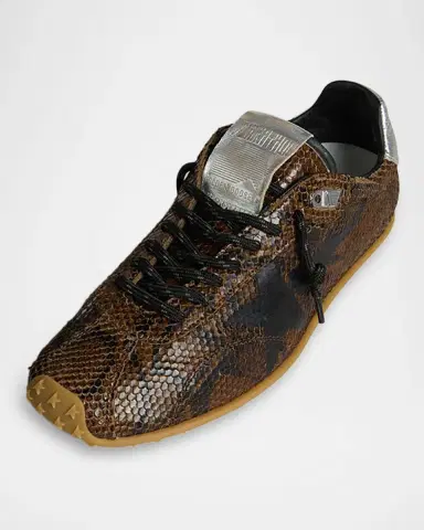 Golden Goose Marathon Speed Snake-Embossed Leather Low-Top Sneakers | Thumbnail 4 Golden Goose Marathon Speed Snake-Embossed Leather Low-Top Sneakers | Thumbnail 4