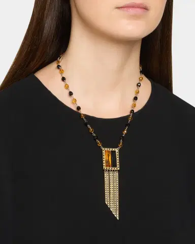 Giorgio Armani Swarovski Crystal Fringe Pendant Long Necklace | Thumbnail 3 Giorgio Armani Swarovski Crystal Fringe Pendant Long Necklace | Thumbnail 3