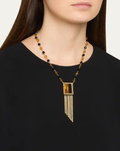 Giorgio Armani Swarovski Crystal Fringe Pendant Long Necklace | Thumbnail 5 Giorgio Armani Swarovski Crystal Fringe Pendant Long Necklace | Thumbnail 5
