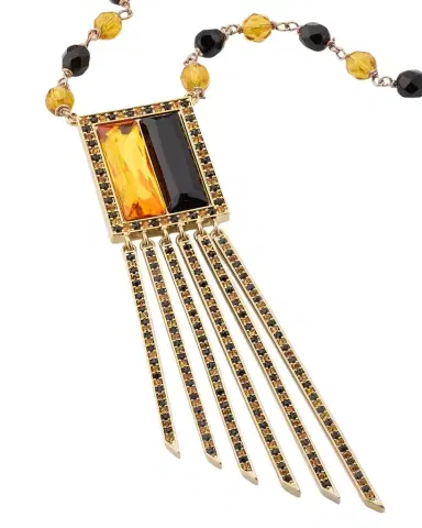 Giorgio Armani Swarovski Crystal Fringe Pendant Long Necklace | Thumbnail 1 Giorgio Armani Swarovski Crystal Fringe Pendant Long Necklace | Thumbnail 1