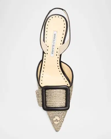 Manolo Blahnik 70mm Mayslibi Embossed Leather Slingback Pumps | Thumbnail 6 Manolo Blahnik 70mm Mayslibi Embossed Leather Slingback Pumps | Thumbnail 6