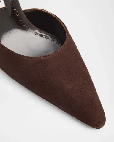 Manolo Blahnik 90mm Taylernu Suede D 'Orsay Pumps | Thumbnail 3 Manolo Blahnik 90mm Taylernu Suede D 'Orsay Pumps | Thumbnail 3