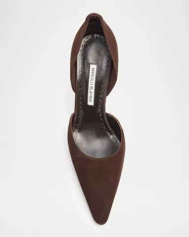 Manolo Blahnik 90mm Taylernu Suede D 'Orsay Pumps | Thumbnail 4 Manolo Blahnik 90mm Taylernu Suede D 'Orsay Pumps | Thumbnail 4