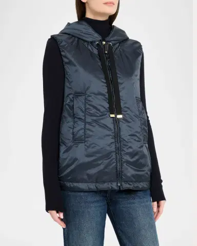 Max Mara Greengo Water-Repellent Canvas Gilet | Thumbnail 4 Max Mara Greengo Water-Repellent Canvas Gilet | Thumbnail 4