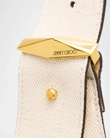 Jimmy Choo Diamond Medium Canvas & Leather Hobo Bag | Thumbnail 6 Jimmy Choo Diamond Medium Canvas & Leather Hobo Bag | Thumbnail 6