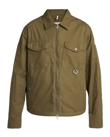 Moncler Men's Cotton Full-Zip Shirt Jacket with Logo D-Ring | Thumbnail 1 Moncler Men's Cotton Full-Zip Shirt Jacket with Logo D-Ring | Thumbnail 1