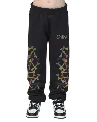 Amiri Kid 's Staggered Tiger Cotton Sweatpants, Size 4-12 | Thumbnail 1 Amiri Kid 's Staggered Tiger Cotton Sweatpants, Size 4-12 | Thumbnail 1