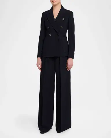 Max Mara Ricetta Double-Breasted Seersucker Blazer | Thumbnail 2 Max Mara Ricetta Double-Breasted Seersucker Blazer | Thumbnail 2