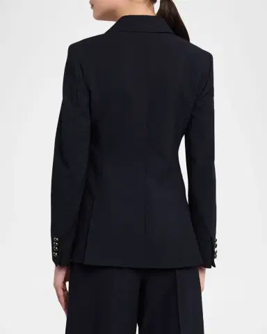 Max Mara Ricetta Double-Breasted Seersucker Blazer | Thumbnail 3 Max Mara Ricetta Double-Breasted Seersucker Blazer | Thumbnail 3