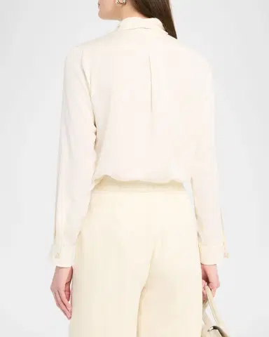 Max Mara Colmo Tie-Neck Silk Blouse | Thumbnail 3 Max Mara Colmo Tie-Neck Silk Blouse | Thumbnail 3