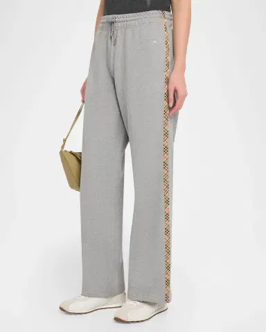 Burberry Jodie Check Side-Stripe Straight-Leg Track Pants | Thumbnail 4 Burberry Jodie Check Side-Stripe Straight-Leg Track Pants | Thumbnail 4