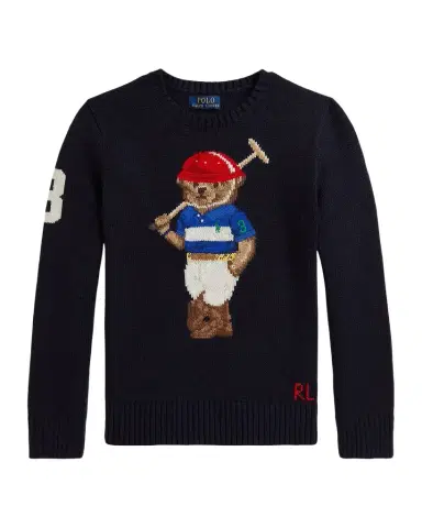 Polo Ralph Lauren Boy 's Polo Bear intarsia Crewneck Sweater | Thumbnail 1 Polo Ralph Lauren Boy 's Polo Bear intarsia Crewneck Sweater | Thumbnail 1