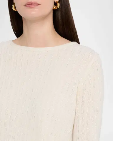 Lafayette 148 New York Mixed-Stitch Crewneck Sweater | Thumbnail 5 Lafayette 148 New York Mixed-Stitch Crewneck Sweater | Thumbnail 5
