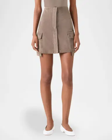 Akris Suede Cargo Pocket Mini Skirt | Thumbnail 3 Akris Suede Cargo Pocket Mini Skirt | Thumbnail 3