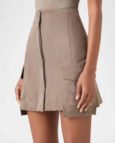 Akris Suede Cargo Pocket Mini Skirt | Thumbnail 4 Akris Suede Cargo Pocket Mini Skirt | Thumbnail 4