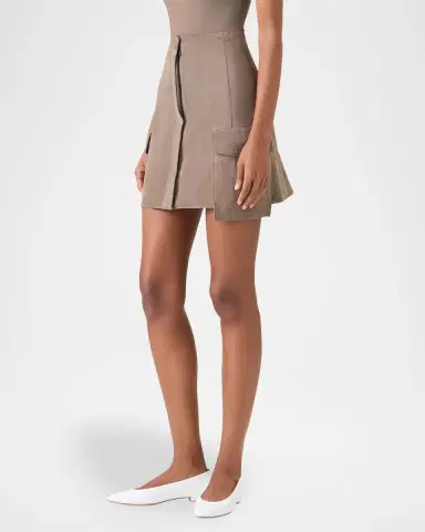 Akris Suede Cargo Pocket Mini Skirt | Thumbnail 5 Akris Suede Cargo Pocket Mini Skirt | Thumbnail 5