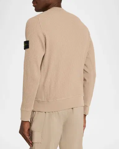 Stone Island Men 's Cotton Waffle Knit Sweatshirt | Thumbnail 3 Stone Island Men 's Cotton Waffle Knit Sweatshirt | Thumbnail 3