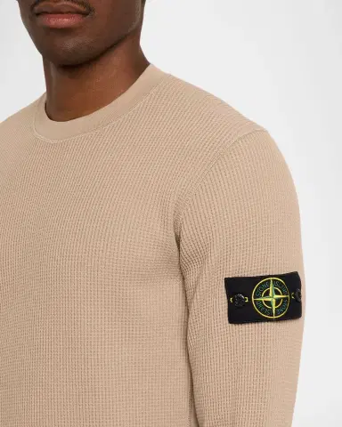 Stone Island Men 's Cotton Waffle Knit Sweatshirt | Thumbnail 5 Stone Island Men 's Cotton Waffle Knit Sweatshirt | Thumbnail 5