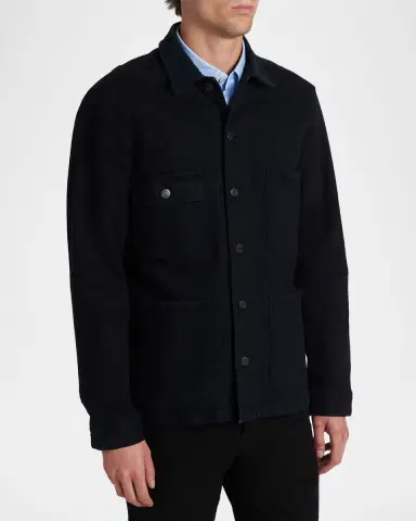 Tom Ford Men's Twill Denim Four-Pocket Chore Jacket | Thumbnail 4 Tom Ford Men's Twill Denim Four-Pocket Chore Jacket | Thumbnail 4
