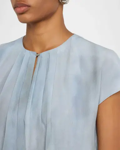Vince Washed Ombré Silk Cap-Sleeve Blouse | Thumbnail 5 Vince Washed Ombré Silk Cap-Sleeve Blouse | Thumbnail 5