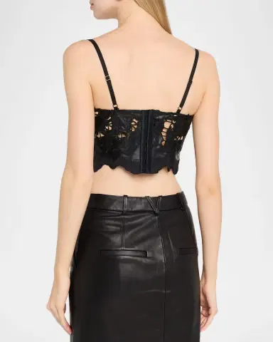 L'Agence Sonya Floral Faux Leather Bralette | Thumbnail 2 L'Agence Sonya Floral Faux Leather Bralette | Thumbnail 2
