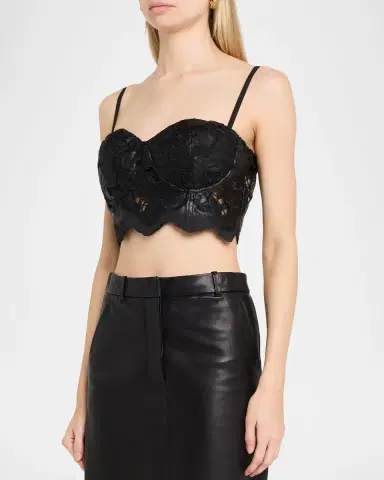 L'Agence Sonya Floral Faux Leather Bralette | Thumbnail 3 L'Agence Sonya Floral Faux Leather Bralette | Thumbnail 3