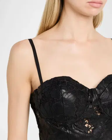 L'Agence Sonya Floral Faux Leather Bralette | Thumbnail 4 L'Agence Sonya Floral Faux Leather Bralette | Thumbnail 4