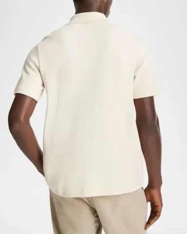 Vince Men 's Cotton Jacquard Knit Short-Sleeve Button-Down Shirt | Thumbnail 2 Vince Men 's Cotton Jacquard Knit Short-Sleeve Button-Down Shirt | Thumbnail 2