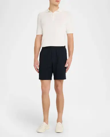 Vince Men's Seersucker Knit Stretch Cotton Pull-On Shorts | Thumbnail 2 Vince Men's Seersucker Knit Stretch Cotton Pull-On Shorts | Thumbnail 2