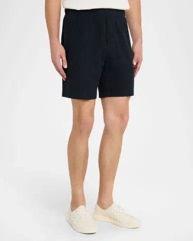 Vince Men's Seersucker Knit Stretch Cotton Pull-On Shorts | Thumbnail 4 Vince Men's Seersucker Knit Stretch Cotton Pull-On Shorts | Thumbnail 4