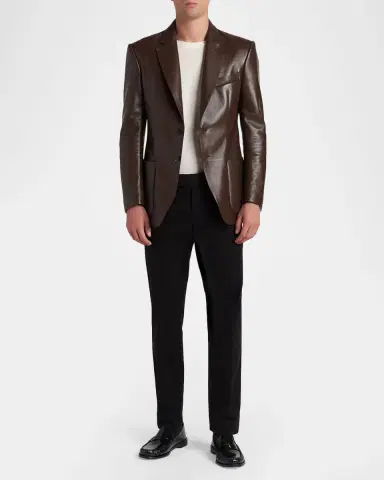 Tom Ford Men's Nappa Leather Blazer | Thumbnail 2 Tom Ford Men's Nappa Leather Blazer | Thumbnail 2