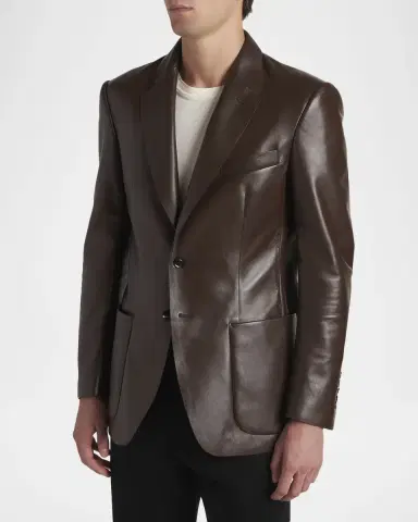 Tom Ford Men's Nappa Leather Blazer | Thumbnail 4 Tom Ford Men's Nappa Leather Blazer | Thumbnail 4