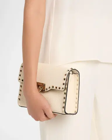 Valentino Garavani Small Rockstud Grain Leather Clutch Bag | Thumbnail 2 Valentino Garavani Small Rockstud Grain Leather Clutch Bag | Thumbnail 2