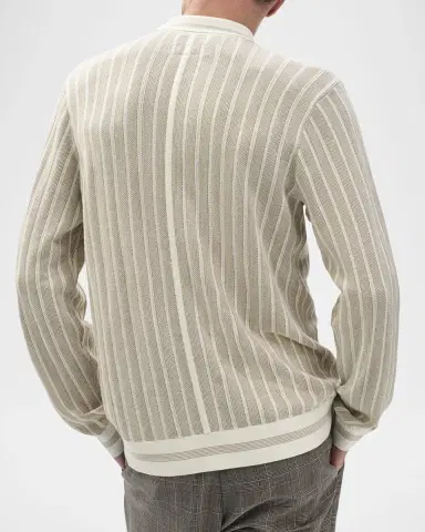 Rag & Bone Men 's Harvey Stripe Knit Button-Down Shirt | Thumbnail 2 Rag & Bone Men 's Harvey Stripe Knit Button-Down Shirt | Thumbnail 2