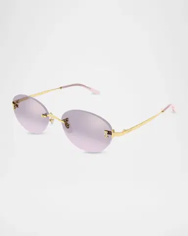 Cartier 54mm Metal Oval Sunglasses | Thumbnail 2 Cartier 54mm Metal Oval Sunglasses | Thumbnail 2