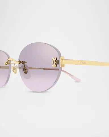 Cartier 54mm Metal Oval Sunglasses | Thumbnail 3 Cartier 54mm Metal Oval Sunglasses | Thumbnail 3