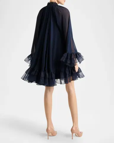 Cinq à Sept Clairette Ruffled Trapeze Mini Dress | Thumbnail 3 Cinq à Sept Clairette Ruffled Trapeze Mini Dress | Thumbnail 3