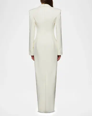 Et Ochs Sylvia Plunging Suiting Column Gown | Thumbnail 2 Et Ochs Sylvia Plunging Suiting Column Gown | Thumbnail 2