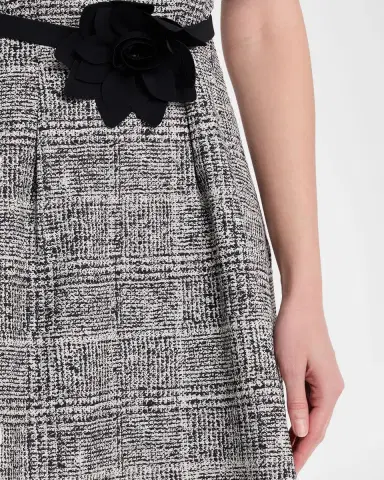 Chiara Boni La Petite Robe Pleated Tweed-Print Mini Dress | Thumbnail 5 Chiara Boni La Petite Robe Pleated Tweed-Print Mini Dress | Thumbnail 5